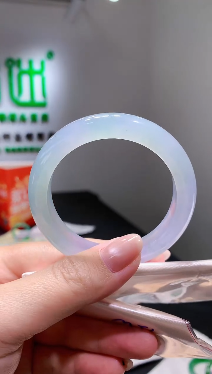 未镶嵌手镯翡翠-k45  天然缅甸A货翡翠54.3正圈总价15万定金2万