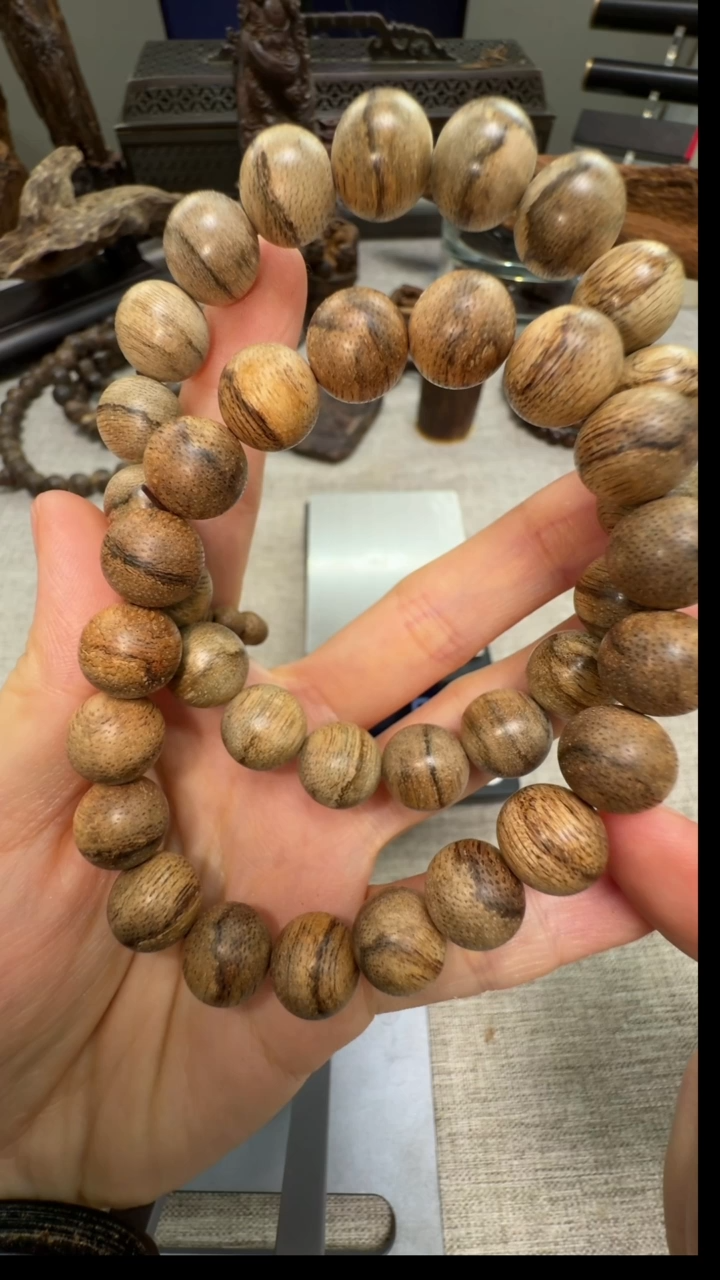 【闪购商品】沉香手串马来西亚西部虎斑纹10mm+单圈多样性发