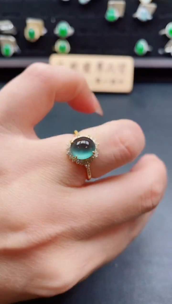 银S925镶嵌戒指翡翠1212