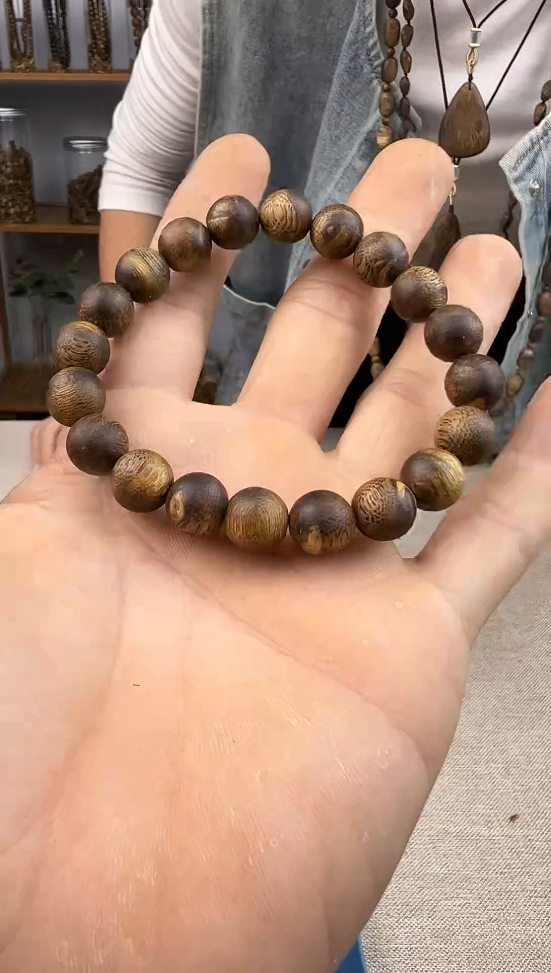 沉香沉香碎屑奇楠沉香圆珠1.0单圈多样性发一