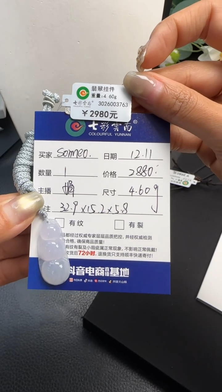 颈饰未镶嵌翡翠s***o冰紫福豆