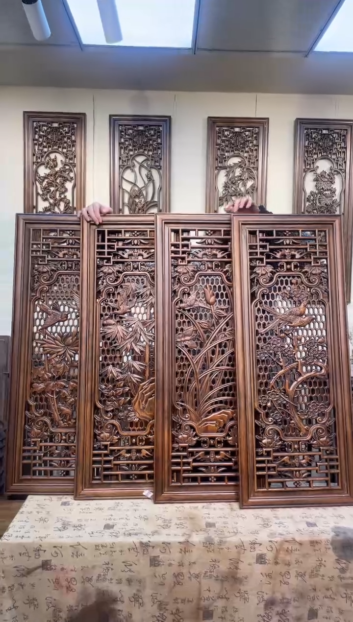 【闪购商品】香樟木一套四片100*40菱形梅兰竹菊