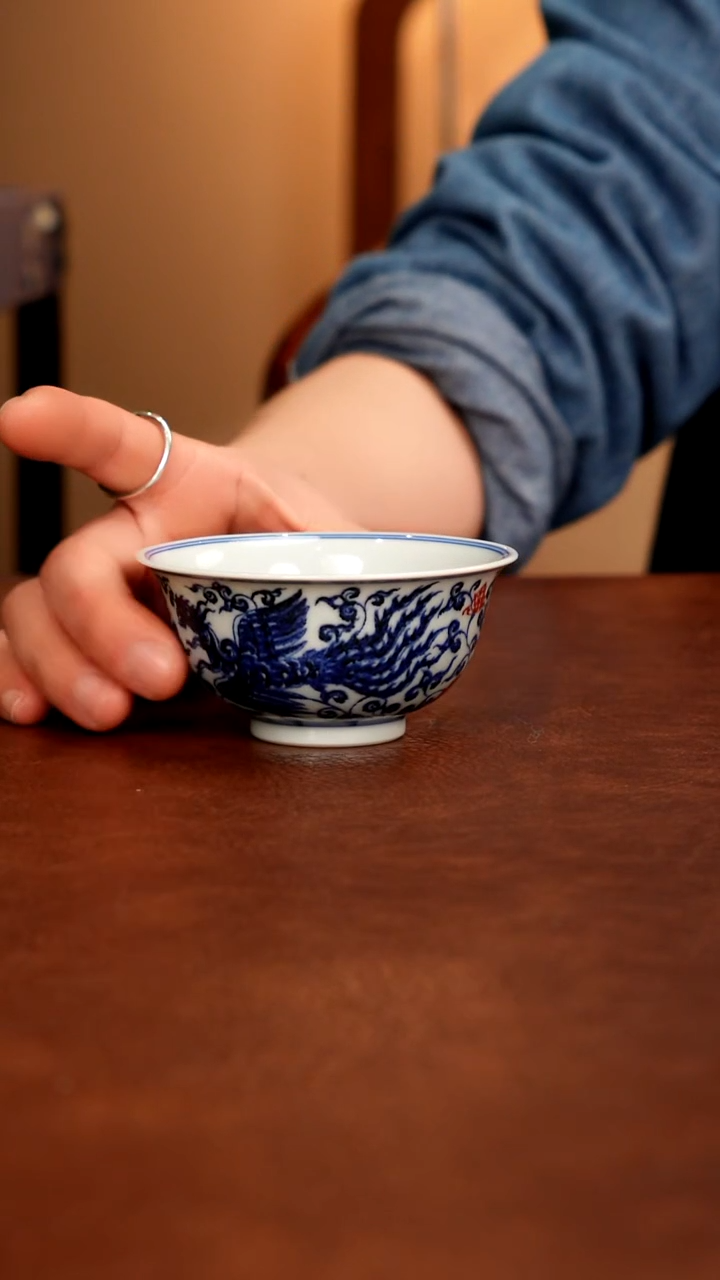 摆件陶景德镇瓷器，青花瓷手绘茶具~