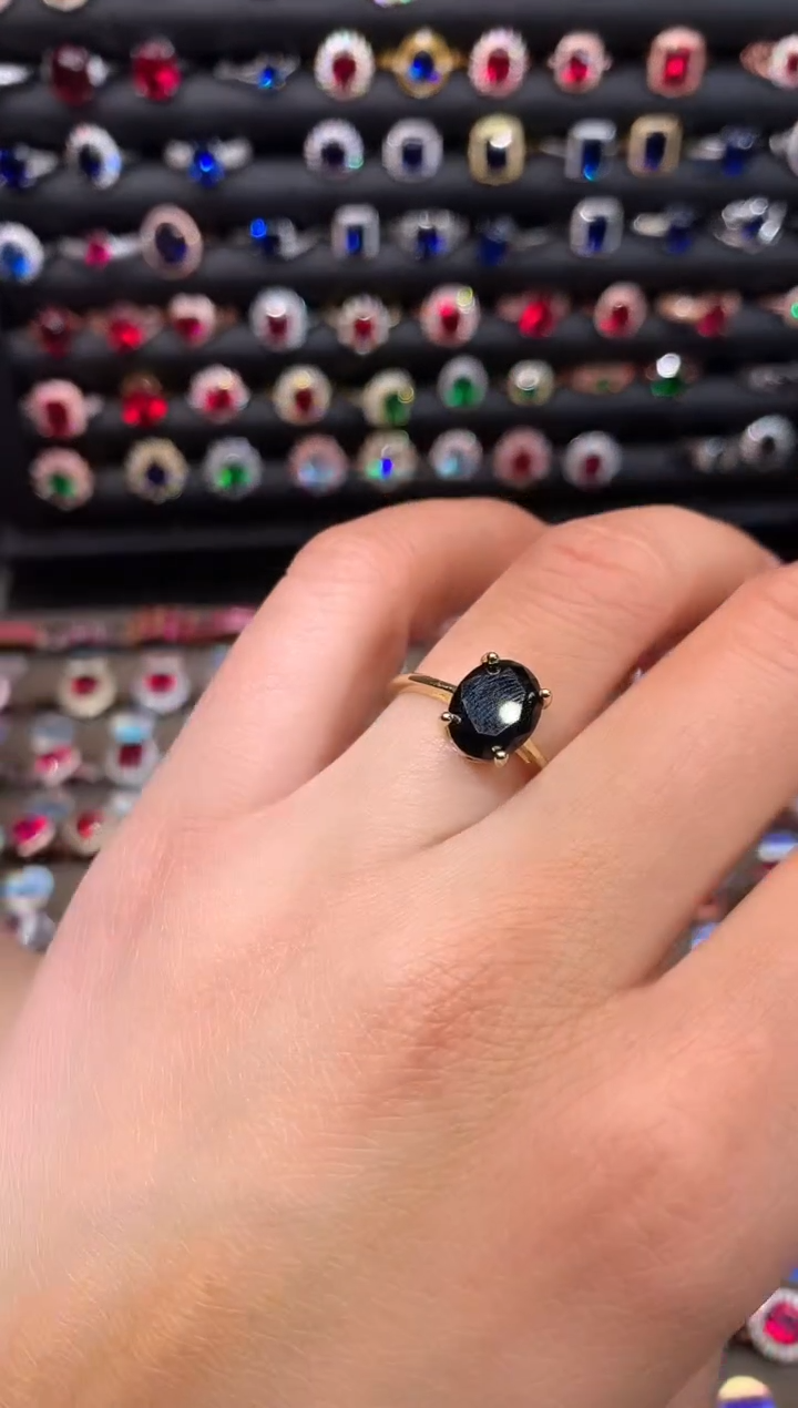 【闪购商品】蓝宝石戒指银S925镶嵌山蓝810金