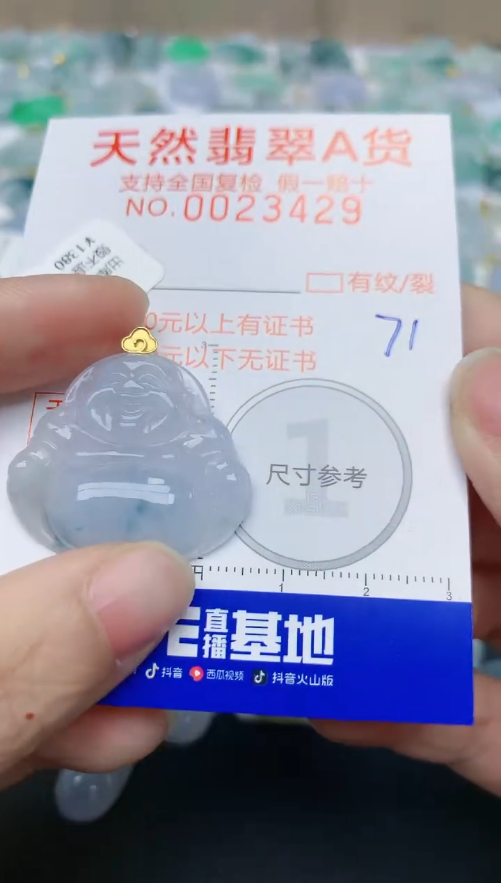 【闪购商品】翡翠颈饰18K金镶嵌天然翡翠A货    71