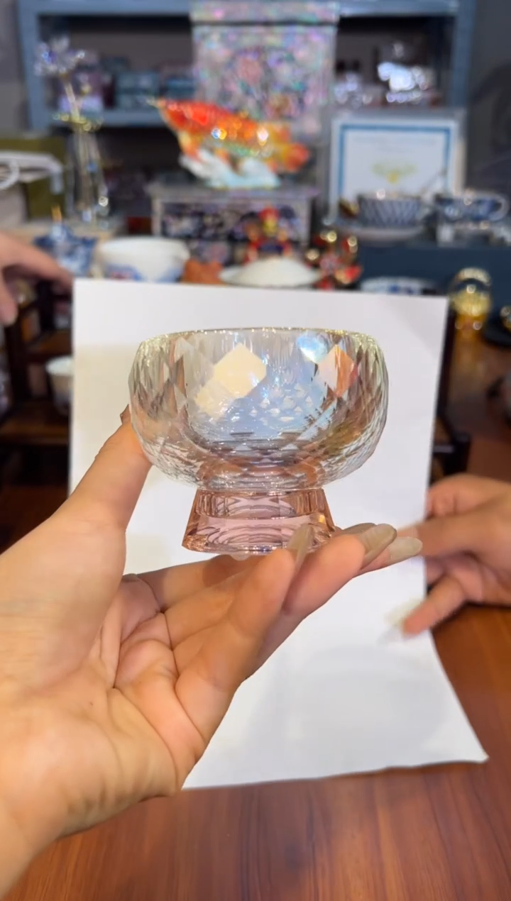 93菱曦炫彩水晶茶杯（粉） 