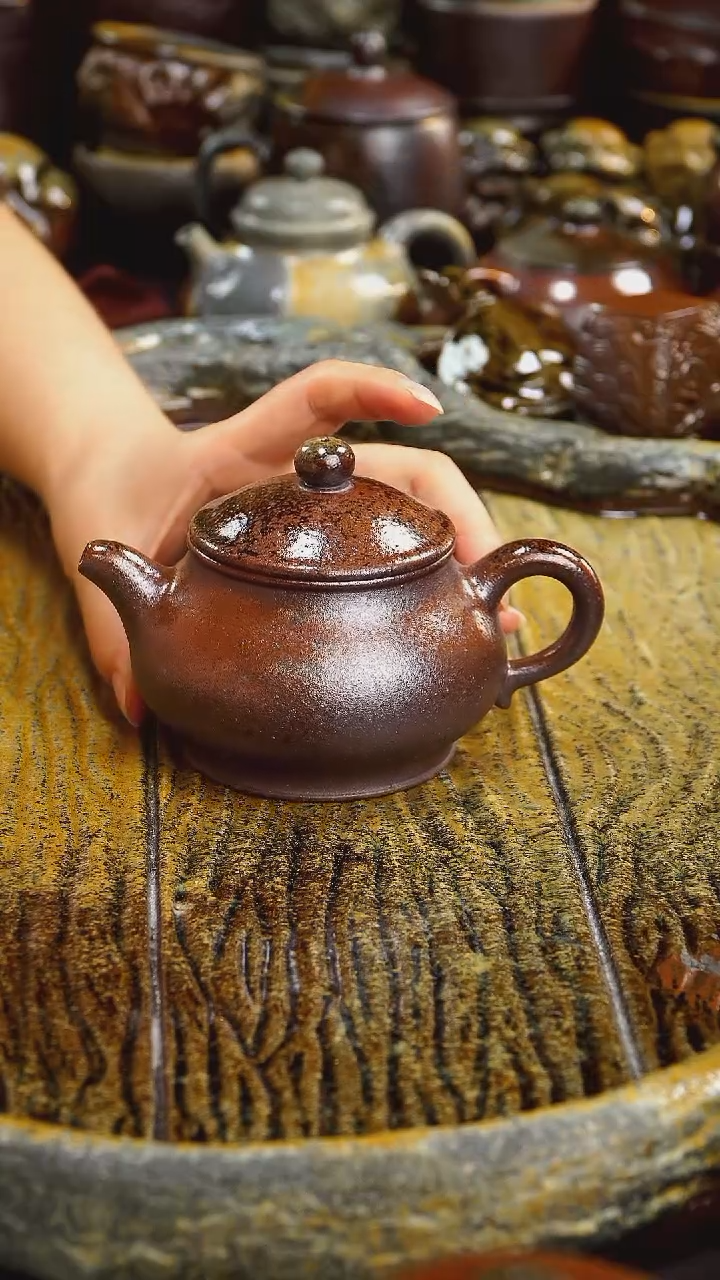 茶壶紫砂零化工釉，天然灰落