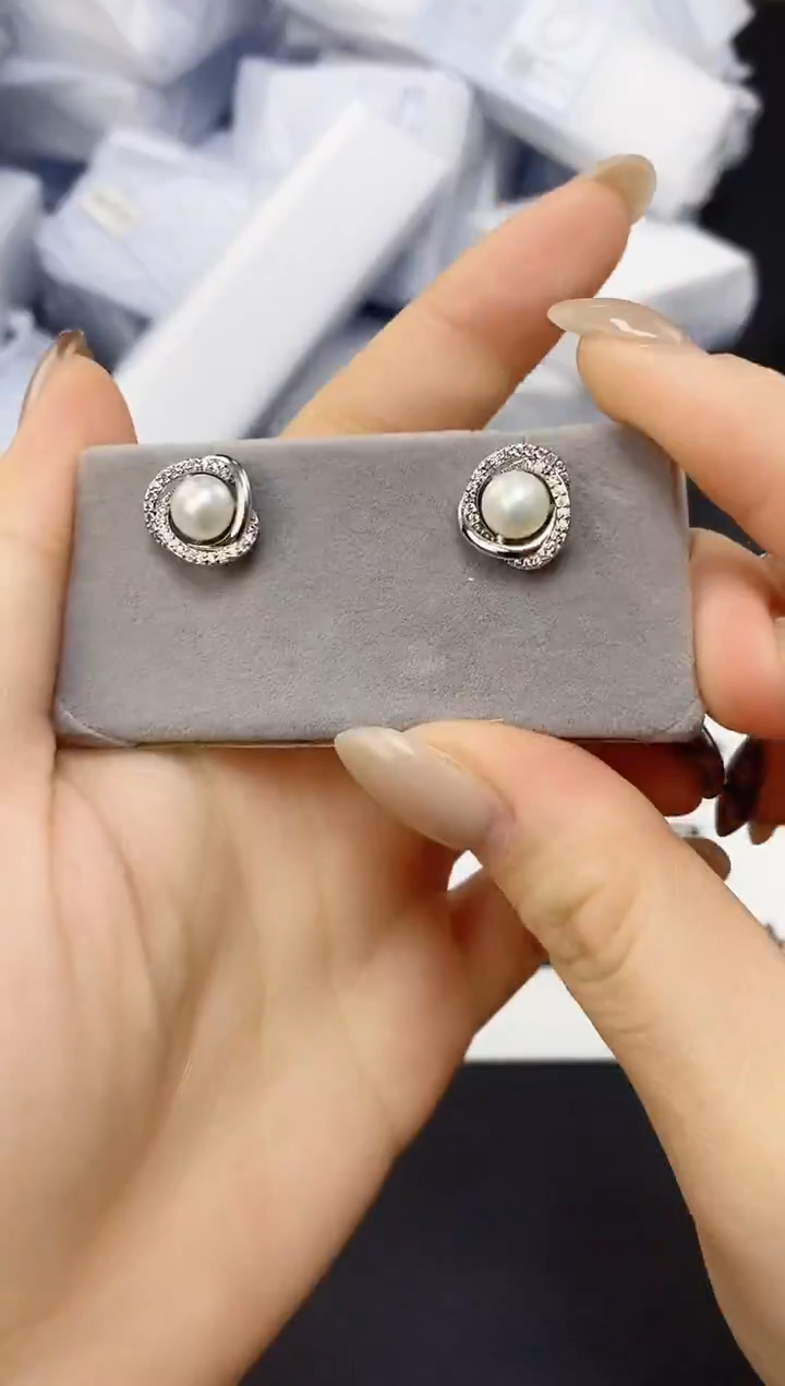 未镶嵌耳饰淡水珍珠ed1094