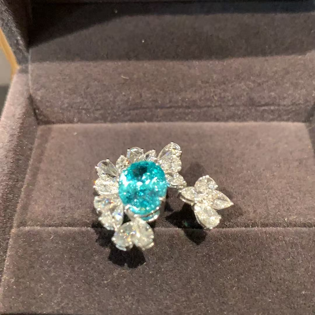 实验室培育钻石铂金【合成/培育】培育钻石【人造钇铝榴石】戒指