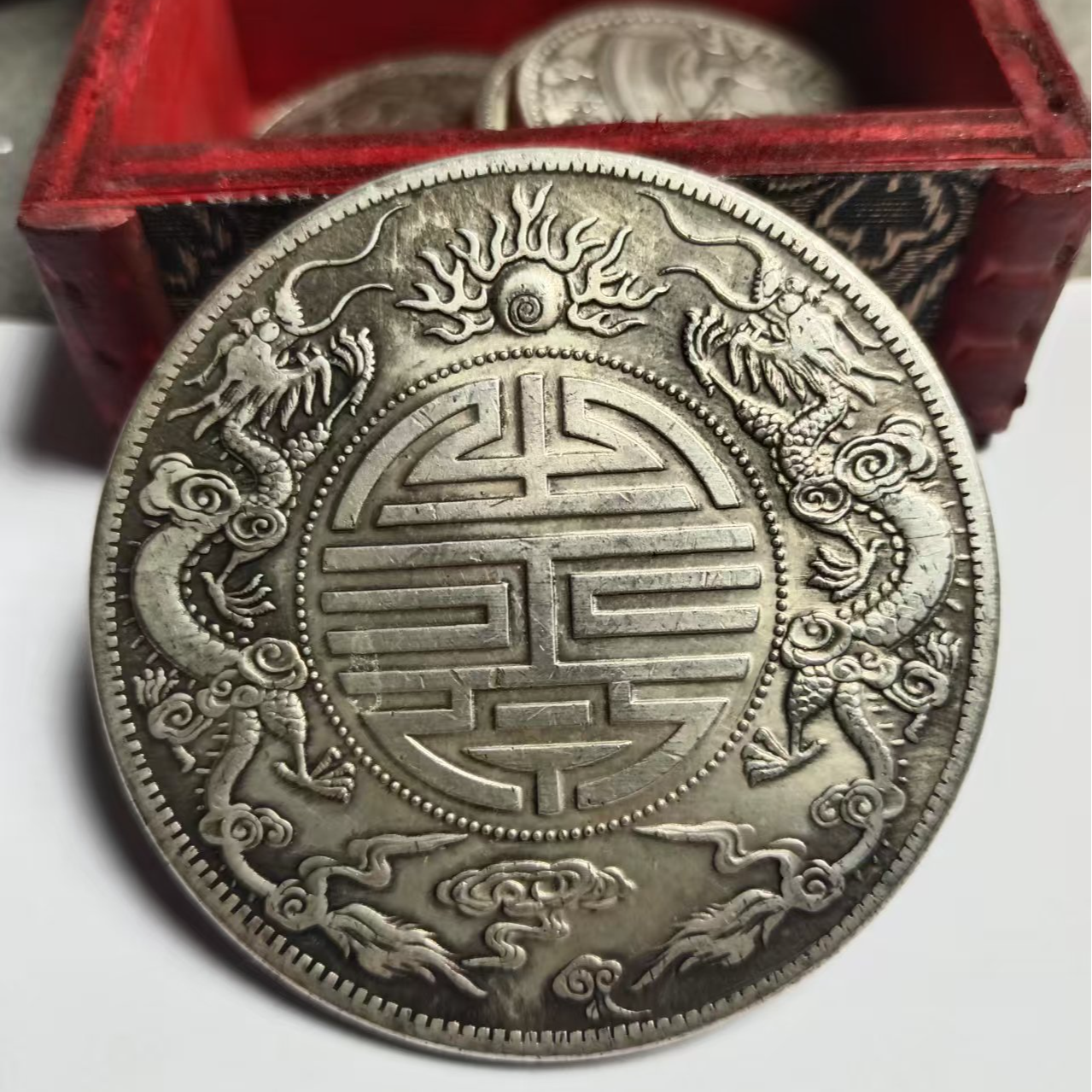 复古甄选-双龙拾圆家居工艺品桌面摆件