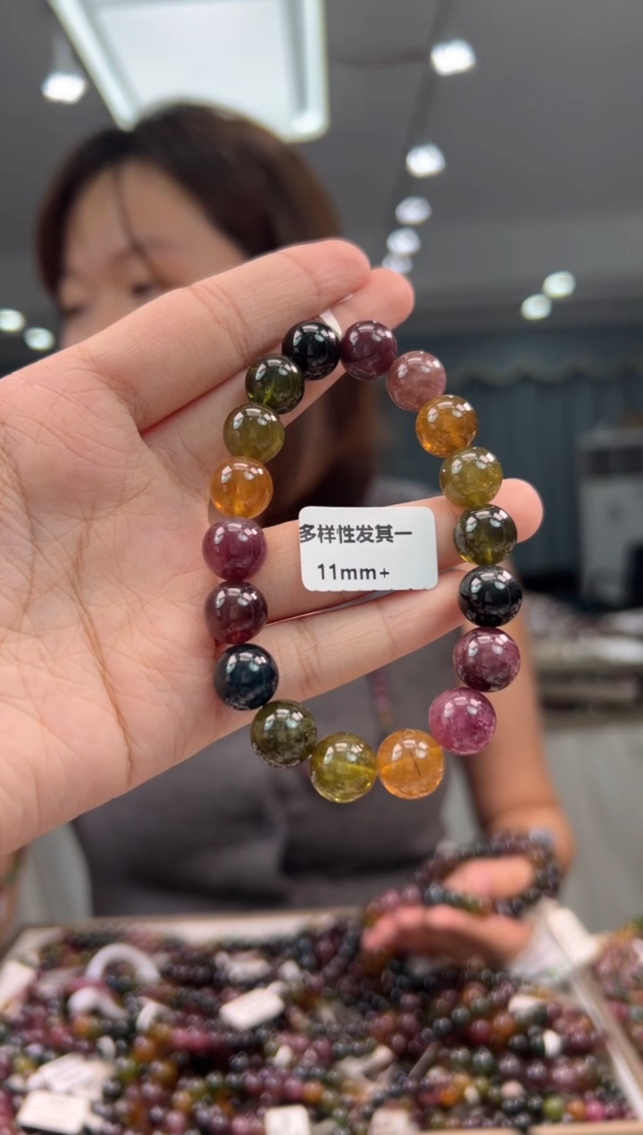 未镶嵌手串碧玺碧玺单圈/多样式发一11mm+