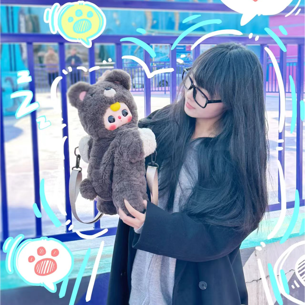 【崔崔专属平拆】娃三岁-小熊抱抱毛绒背包