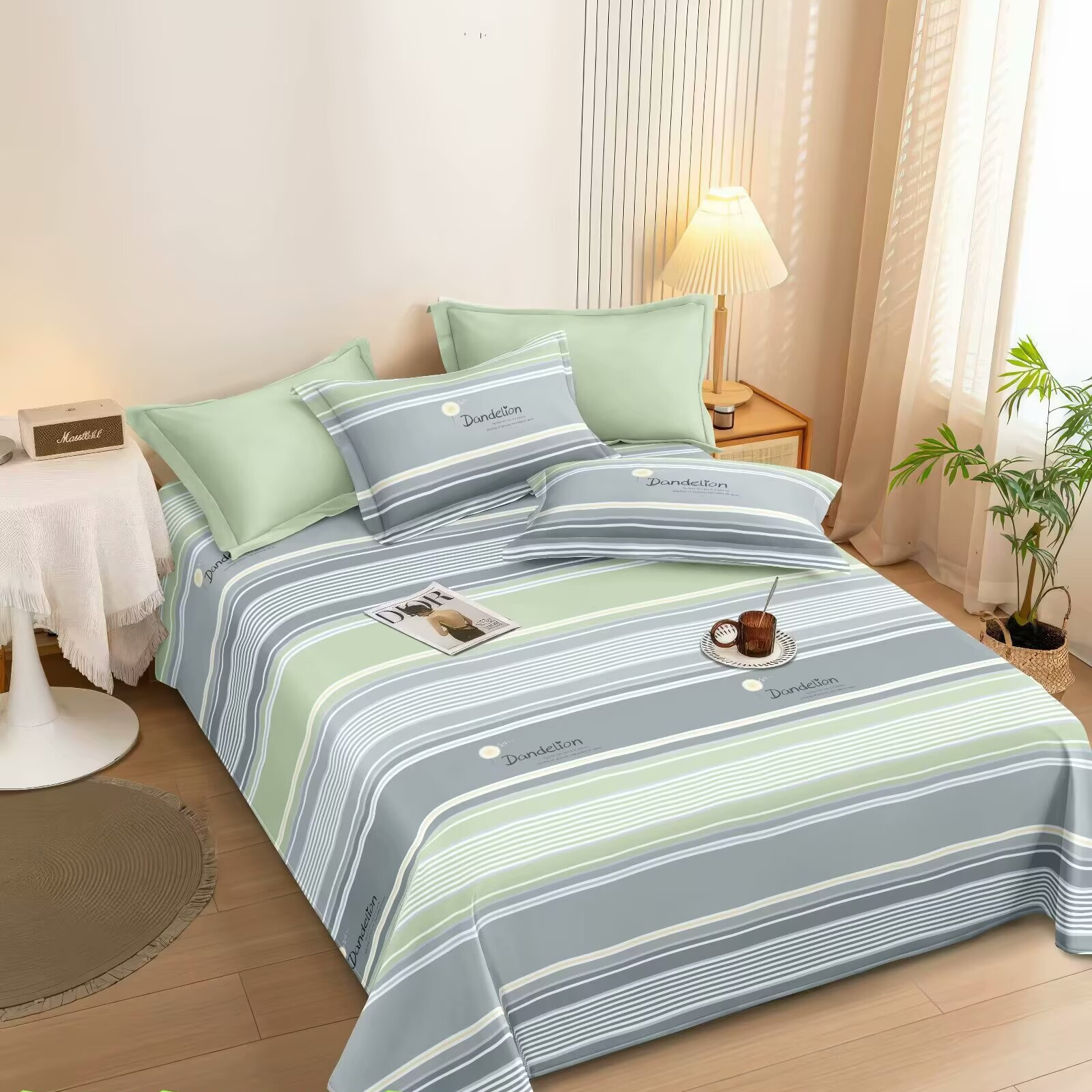 （0119）老粗布床单吸汗透气1.95*2.45米（+－5公分）青春构想-灰