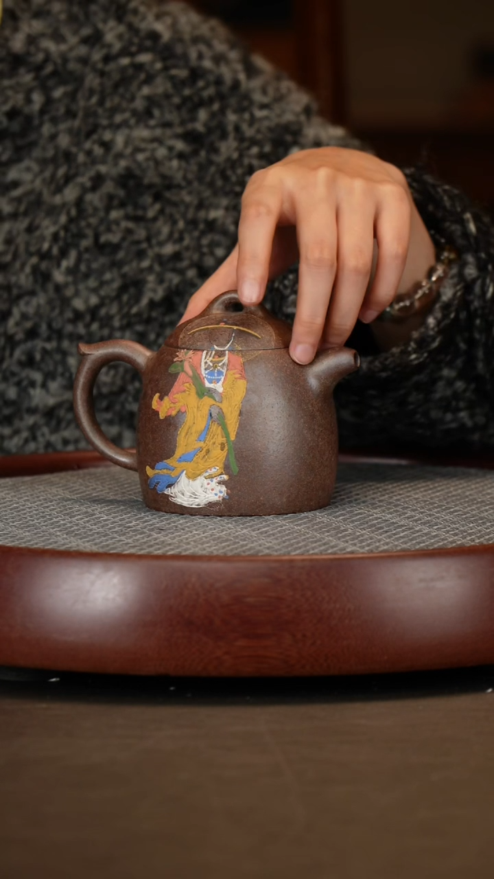 【闪购商品】紫砂茶壶邵家泥秦权+荷花画