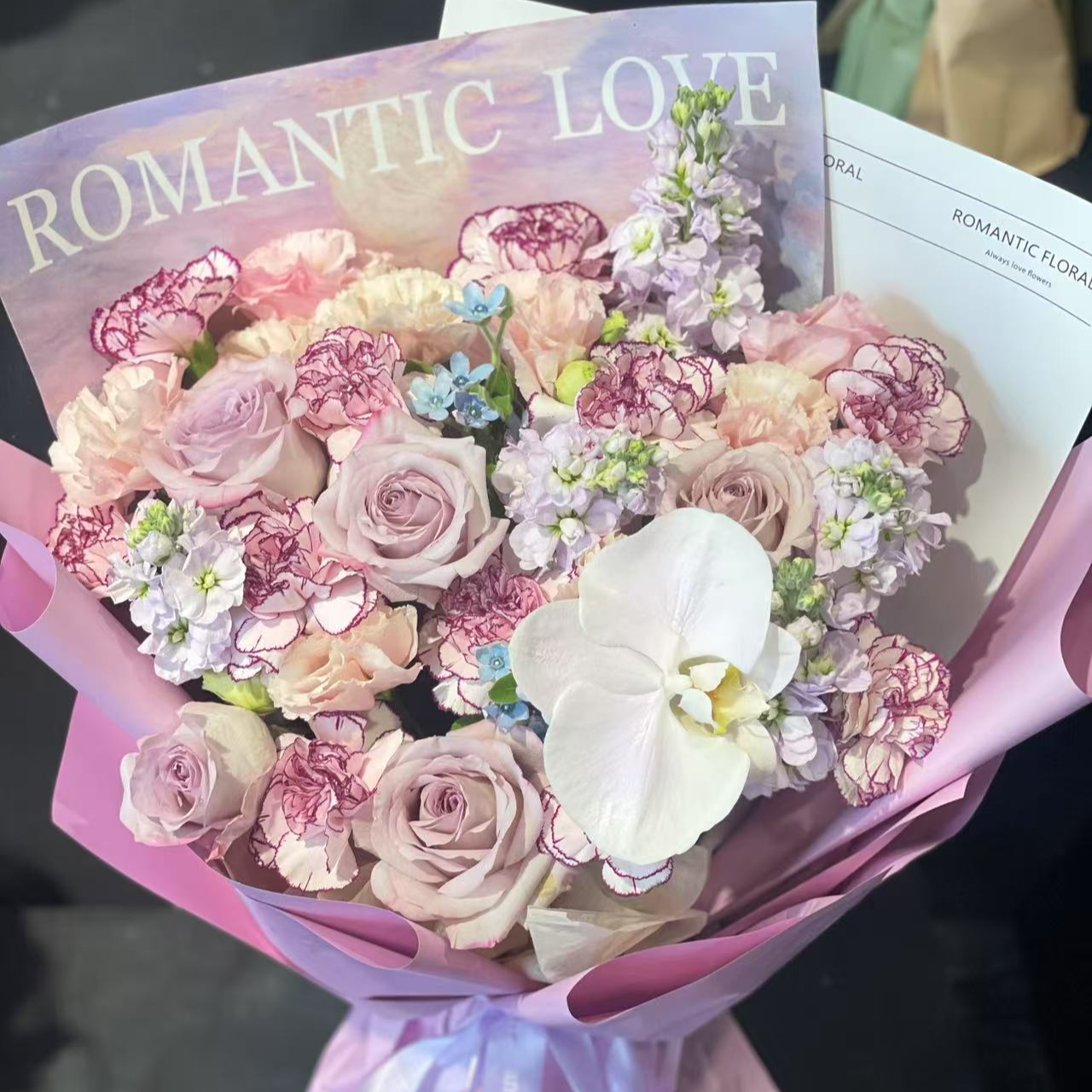 母亲节 紫色系 带背景纸 紫色系蝴蝶兰款