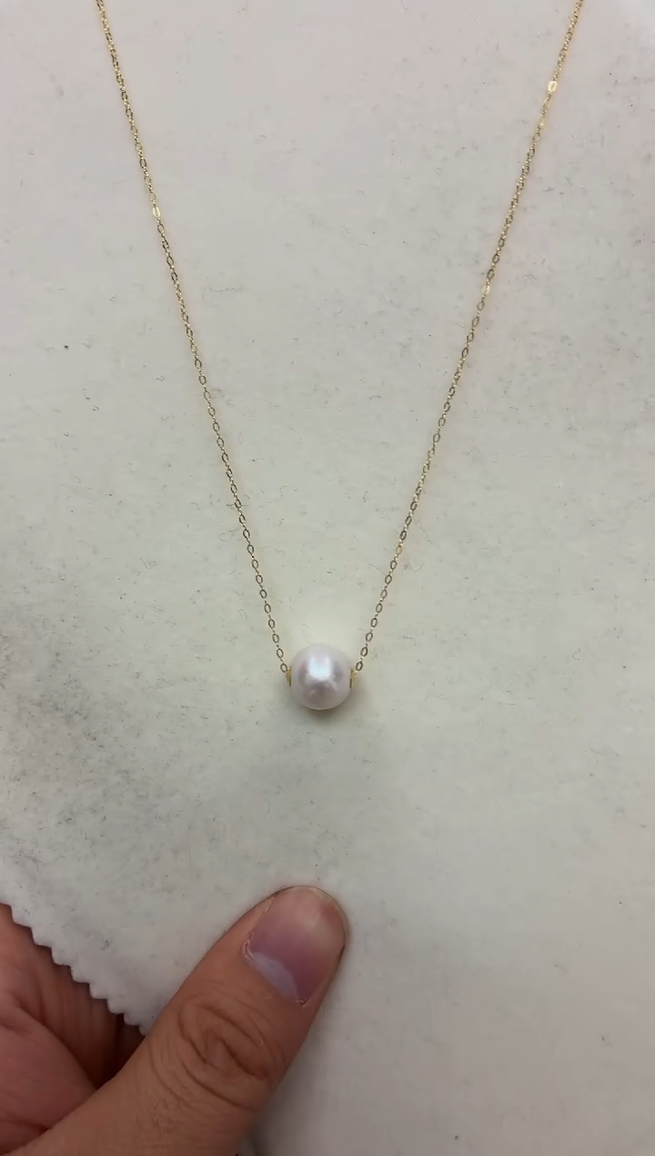 18K金镶嵌DA淡水珍珠路路通11-12 b299