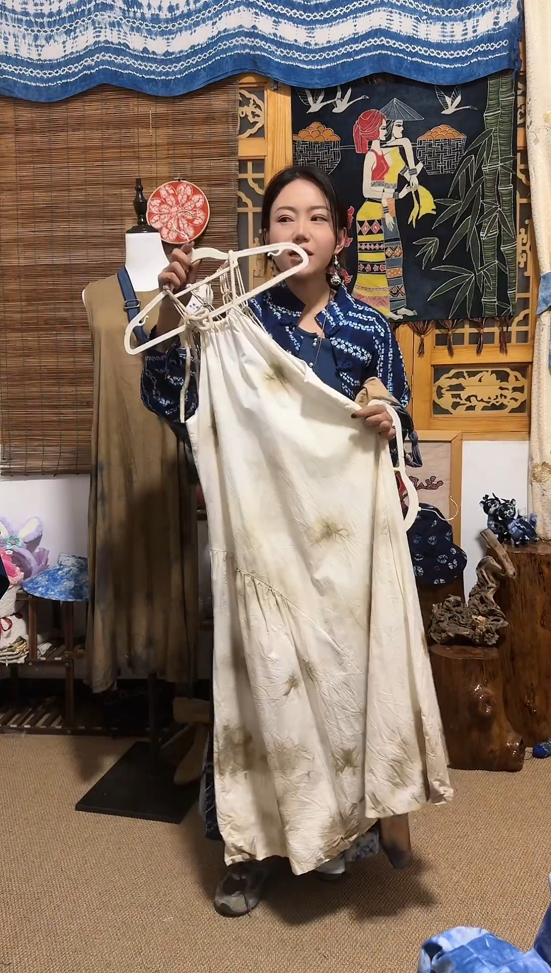 【闪购商品】植物染色扎染工艺连衣裙