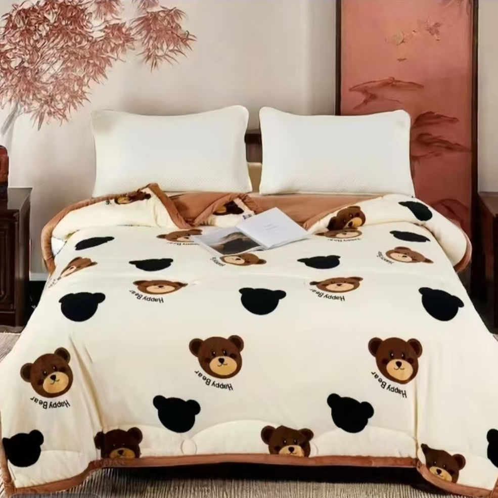 卡通小熊高端单人学生被子