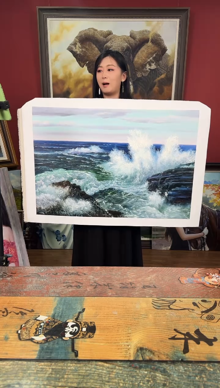 油画【87号】约90*60cm丨朝鲜原创纯手绘孤品油画丨顺丰包邮