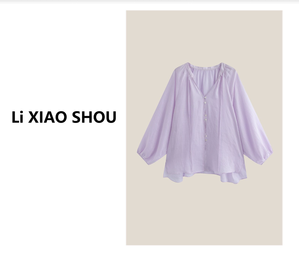 【李小瘦大码女装】新款百搭舒适休闲苎麻纯色衬衫1082D