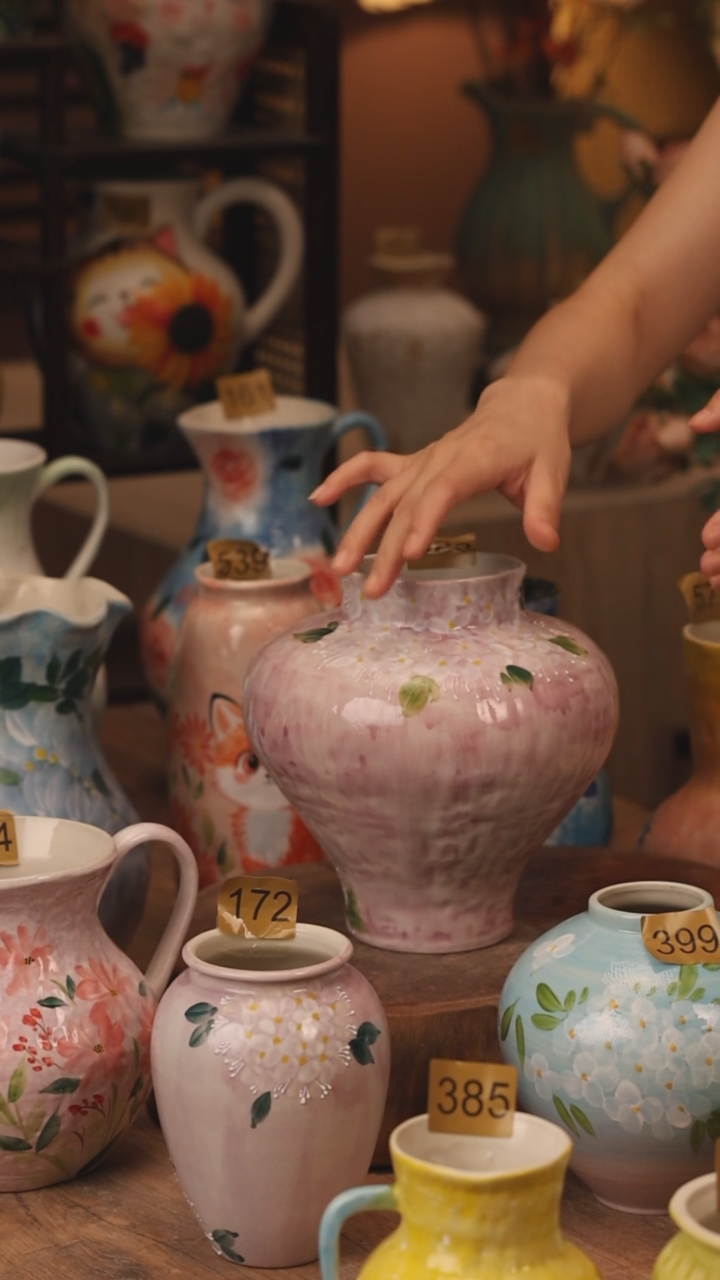 陶瓷572景德镇设计师手作花器摆件侘寂风