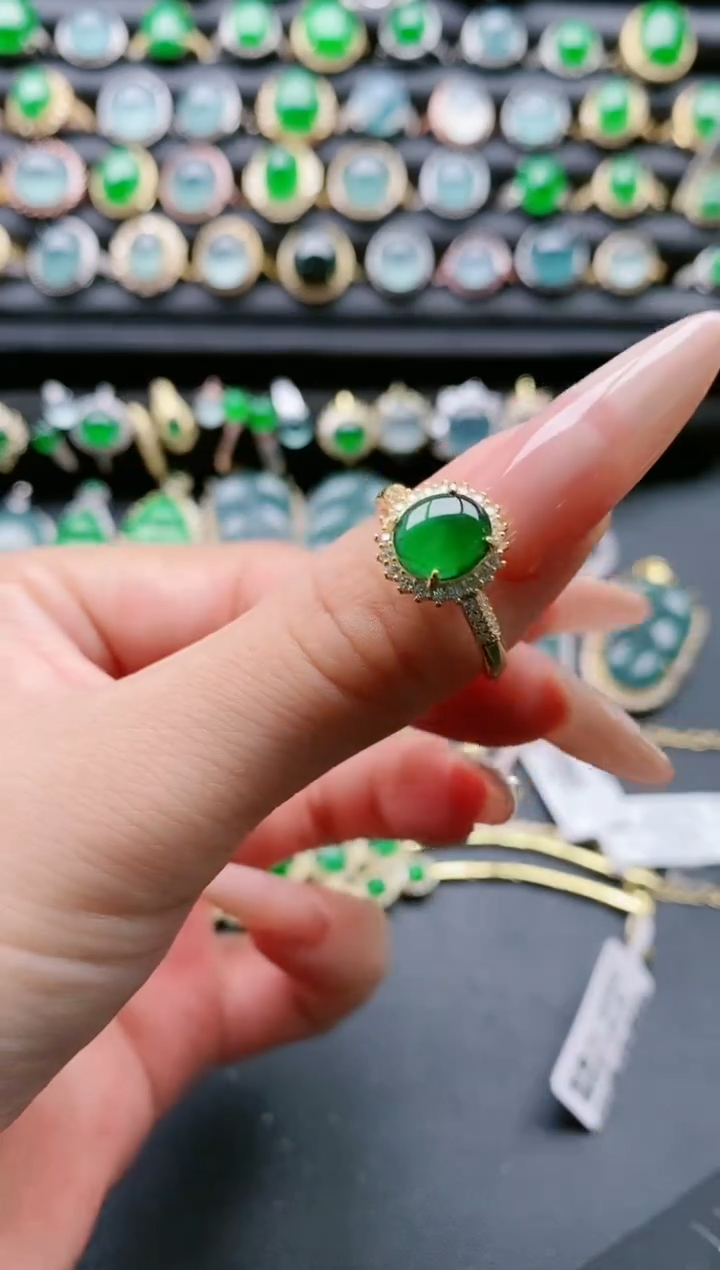 【闪购商品】翡翠戒指银S925镶嵌111111111