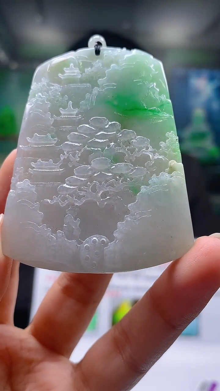 未镶嵌定制翡翠KK翡翠毛货吊坠-10