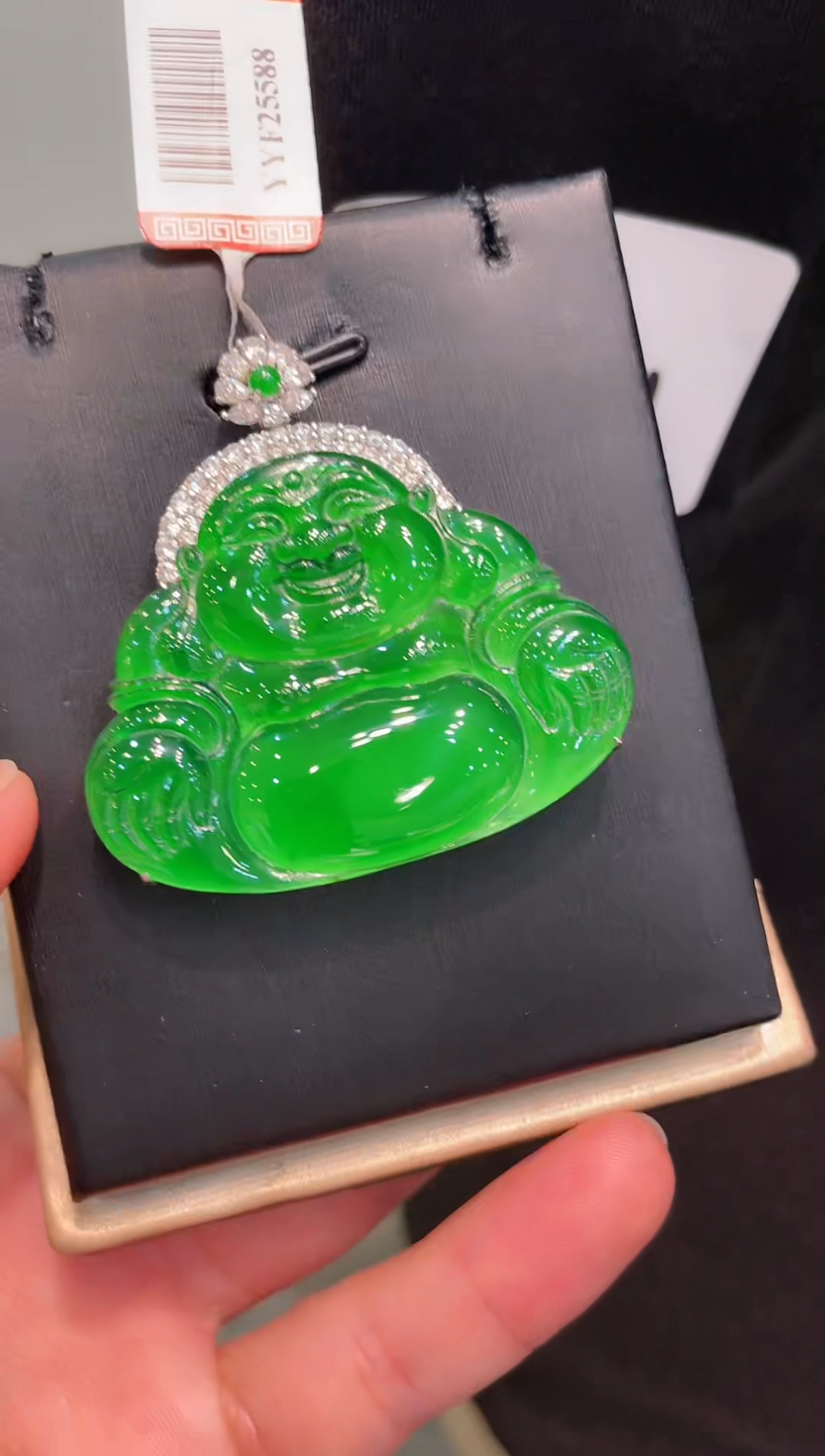 【闪购商品】翡翠颈饰18K金镶嵌A45天然A货翡翠