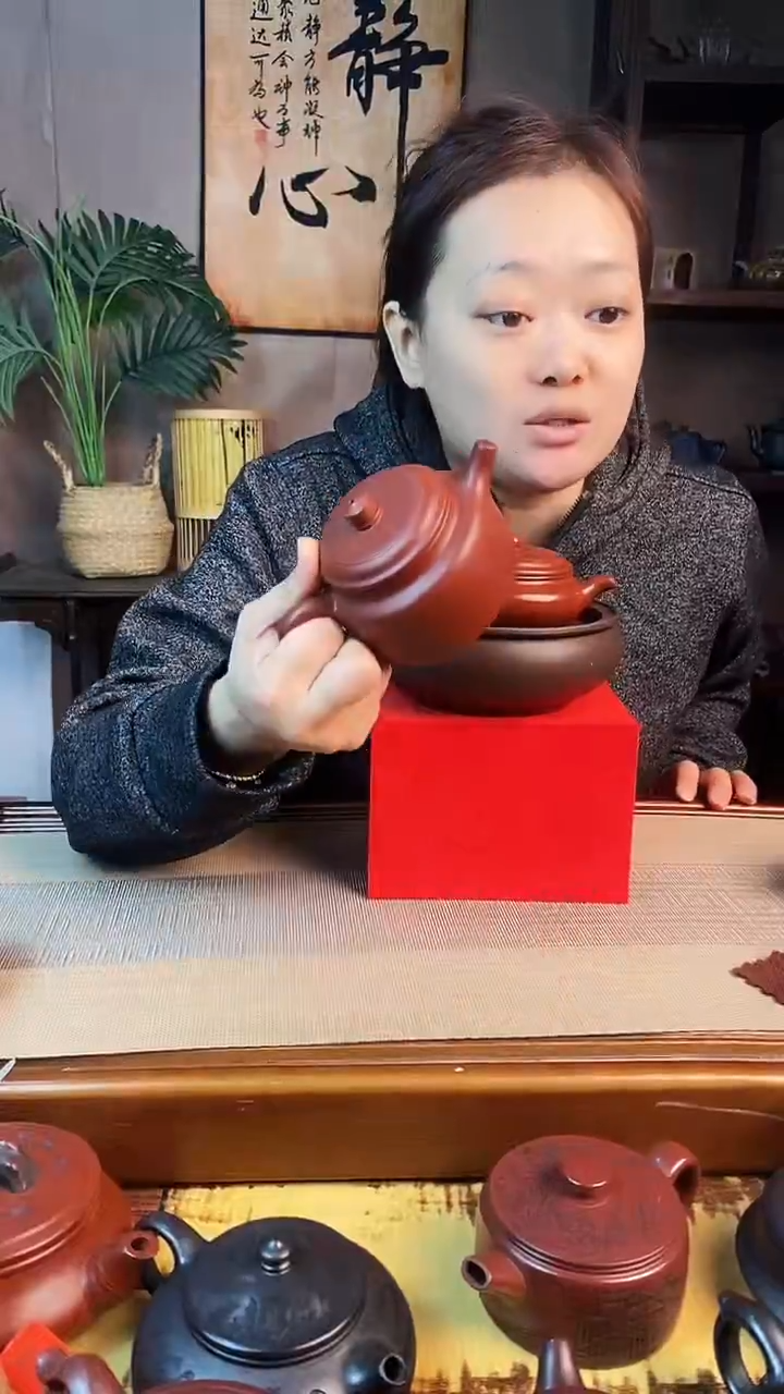 茶壶紫砂朱泥梅花扁仿古【雪】