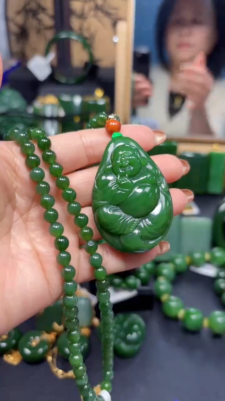 【闪购商品】和田玉（碧玉）吊坠(赠链)未镶嵌1