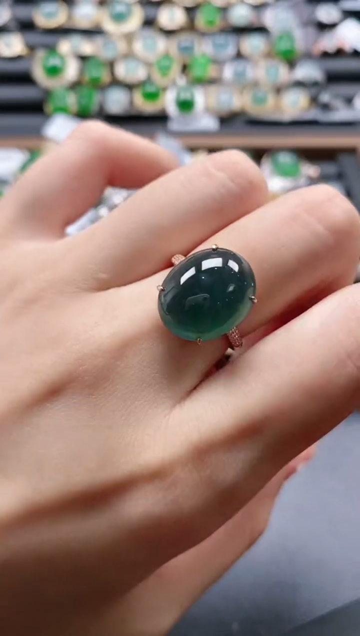 【闪购商品】翡翠戒指银S925镶嵌51151