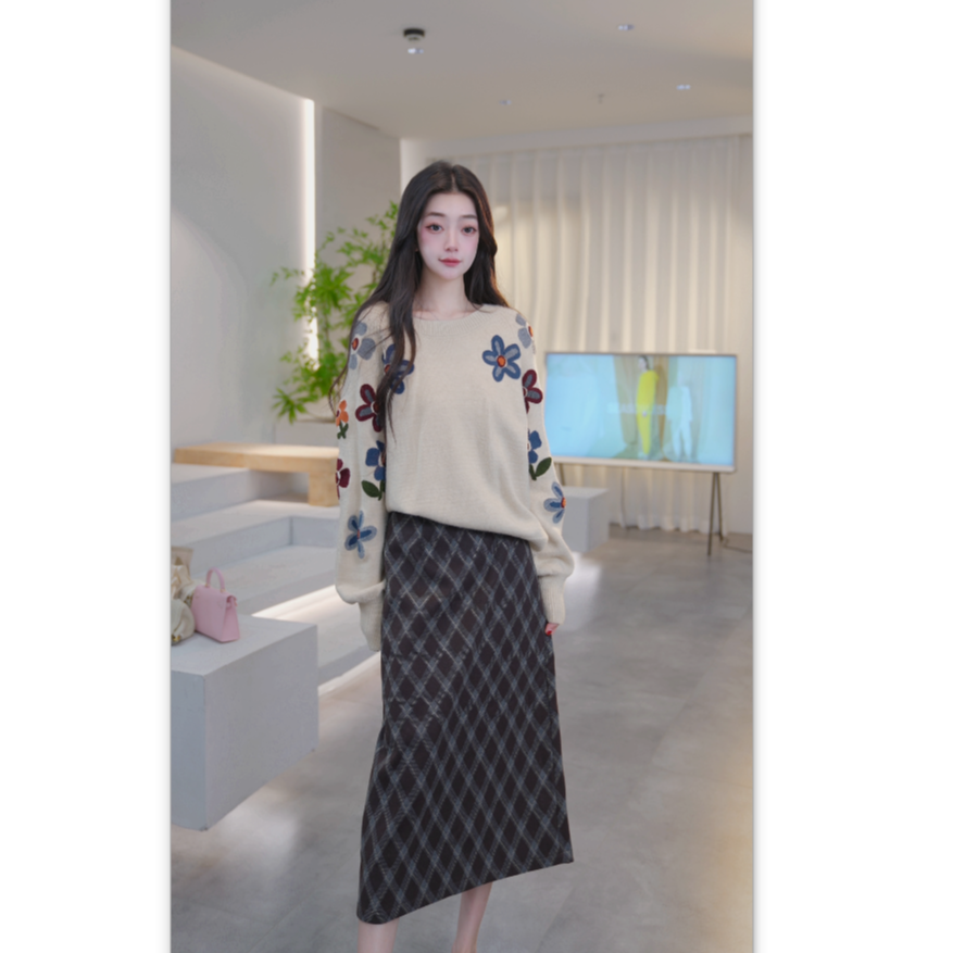 Basic House/百家好新款时尚百搭减龄长袖毛衣 B0824B5L582