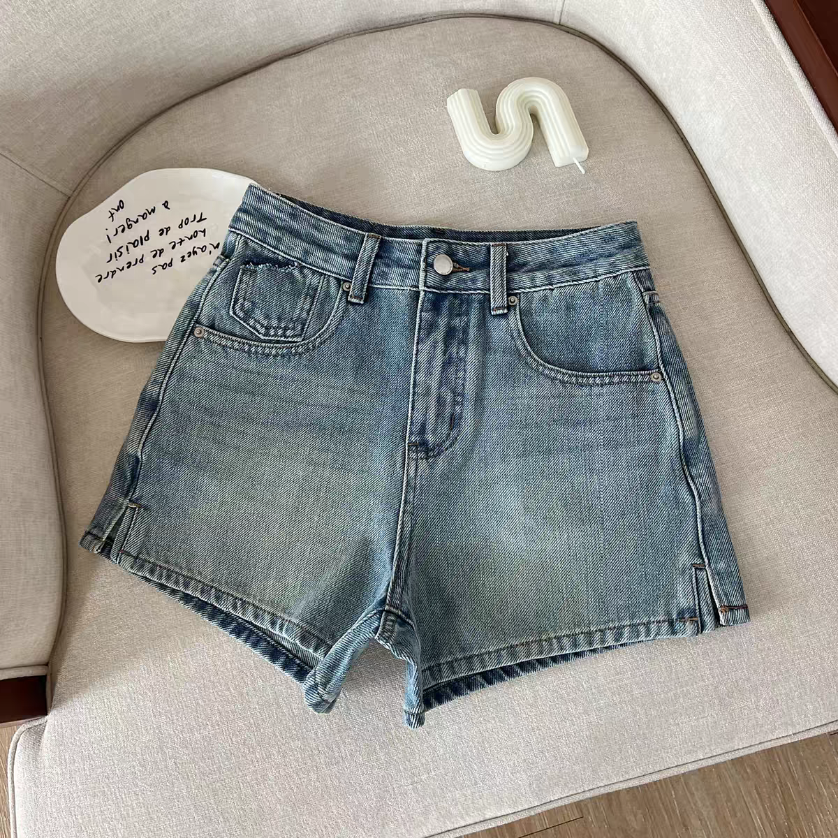 M.Duo【69099】2025夏季洋气时尚百搭显瘦A版牛仔短裤