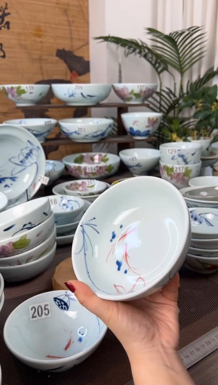 明舟中暇手绘6寸罗汉碗（随机图案单只装）