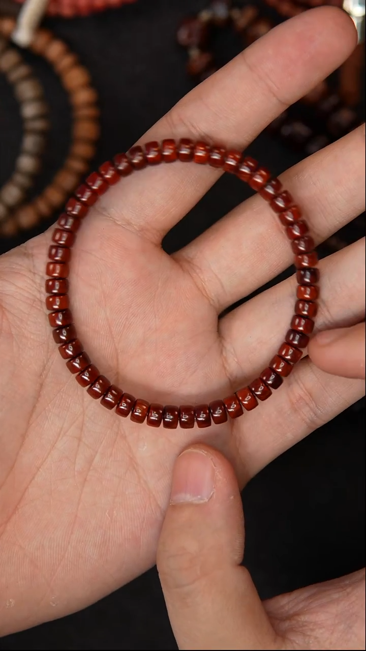 手串/手链小叶紫檀3.5*6紫檀药片单圈不归圆