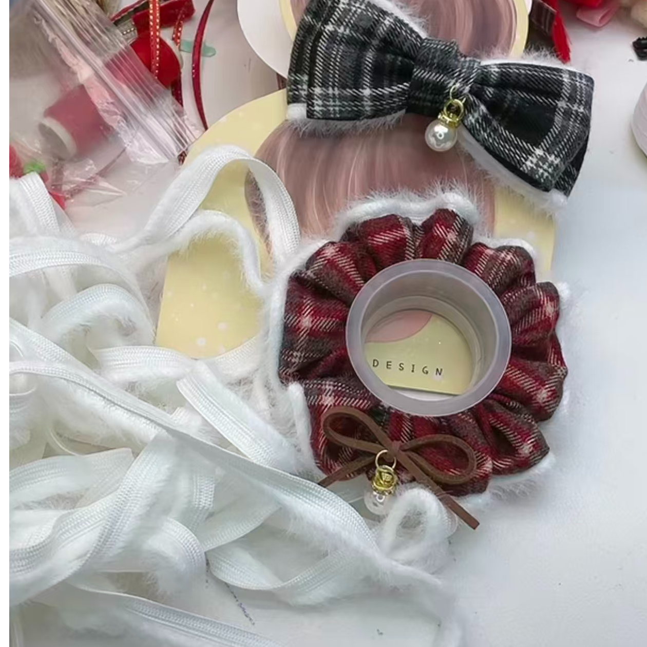 【小蚂蚁饰品】白色嵌条毛条肠圈辅料 手工饰品DIY材料