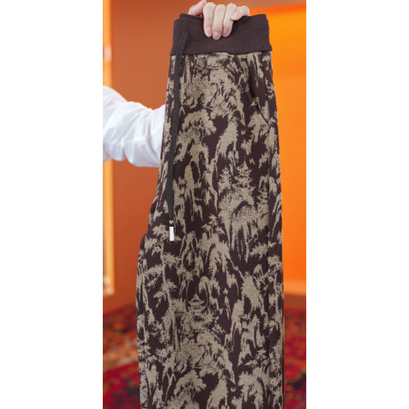 【外贸订单】WJ杭州专柜 高腰女裤 秋冬款  吉祥阁高定直筒长裤咖色