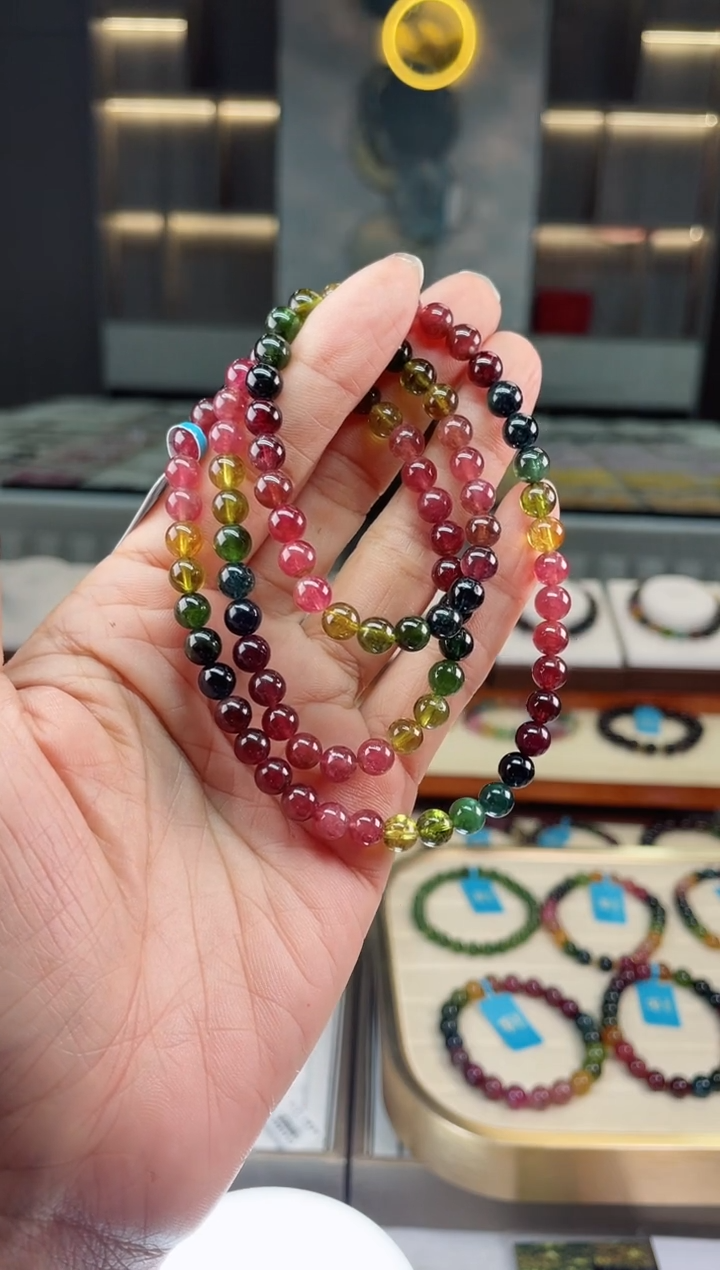 【闪购商品】碧玺三圈手串未镶嵌（多样性发一条）Q