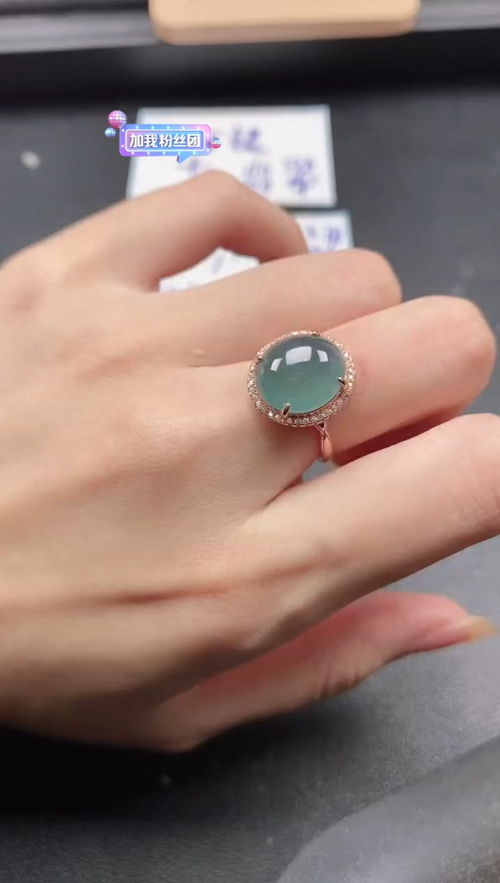 翡翠戒指银S925镶嵌51511
