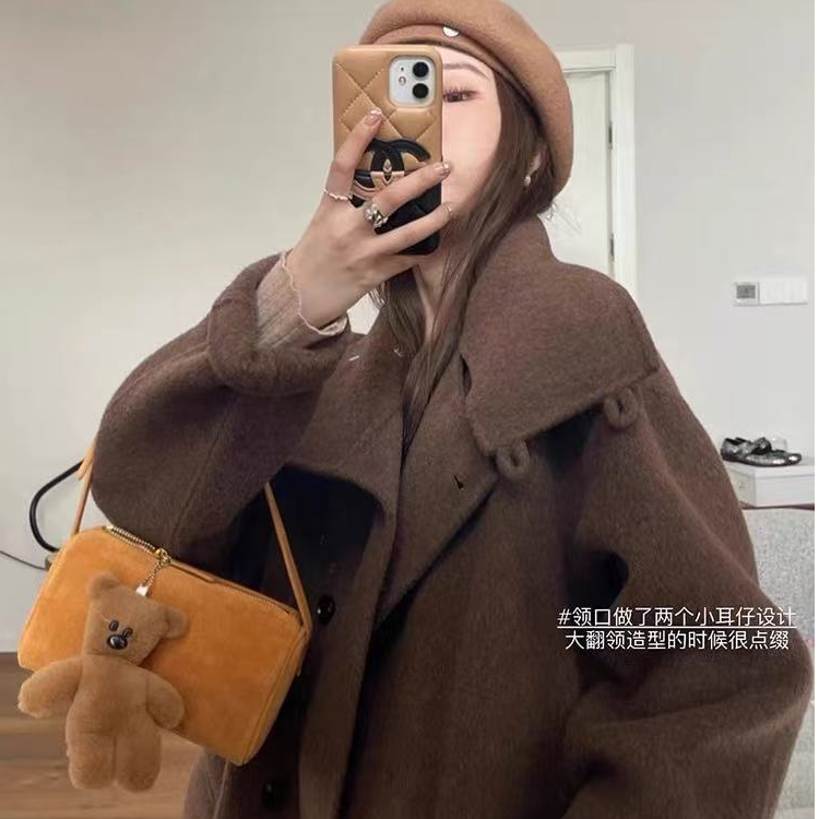 【老裁缝】25年新款双面羊绒大衣时尚中长款翻领秋冬