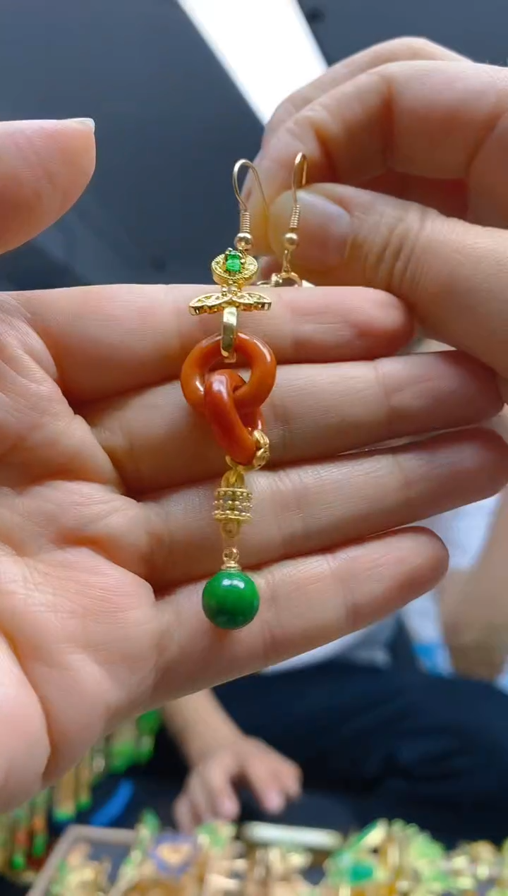 【闪购商品】翡翠耳饰合金0363翡翠耳钩一个