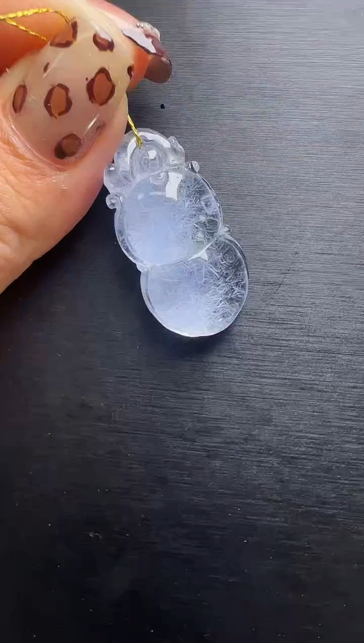 颈饰未镶嵌水晶蓝线石葫芦吊坠 JP55731 