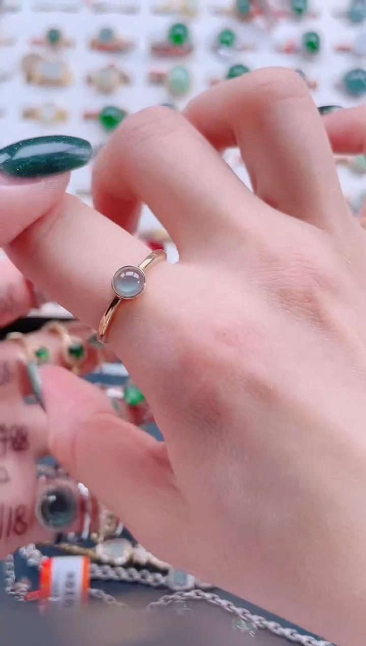 银S925镶嵌戒指翡翠天然翡翠