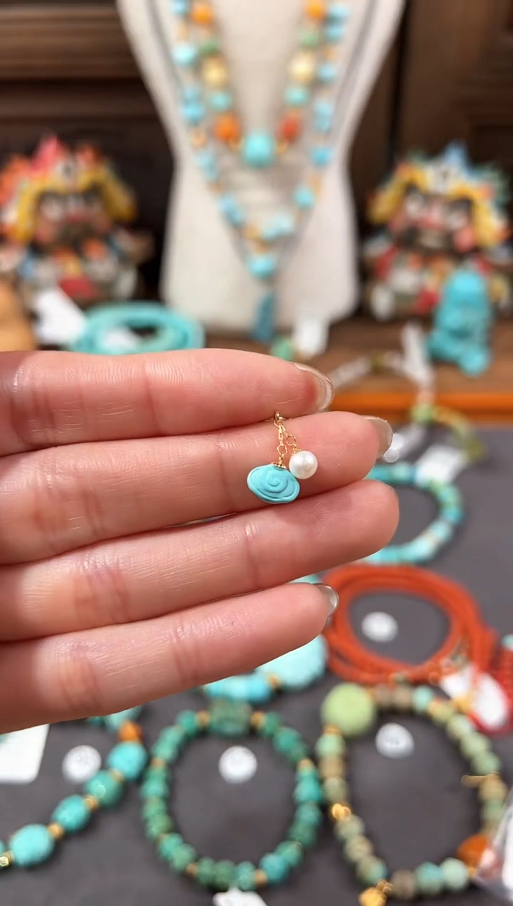 【闪购商品】绿松石提溜18K金镶嵌绿松石提溜