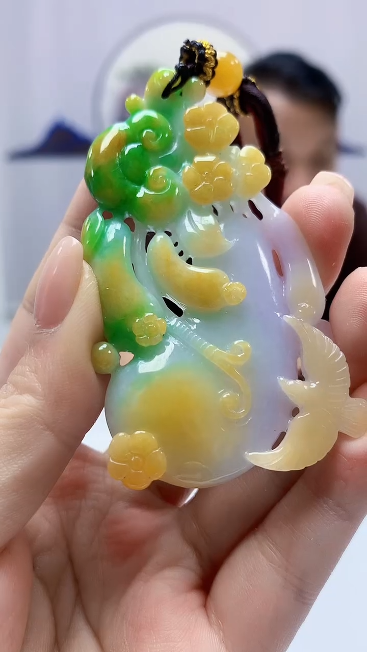 【闪购商品】定制翡翠未镶嵌4969ms-毛货挂件57