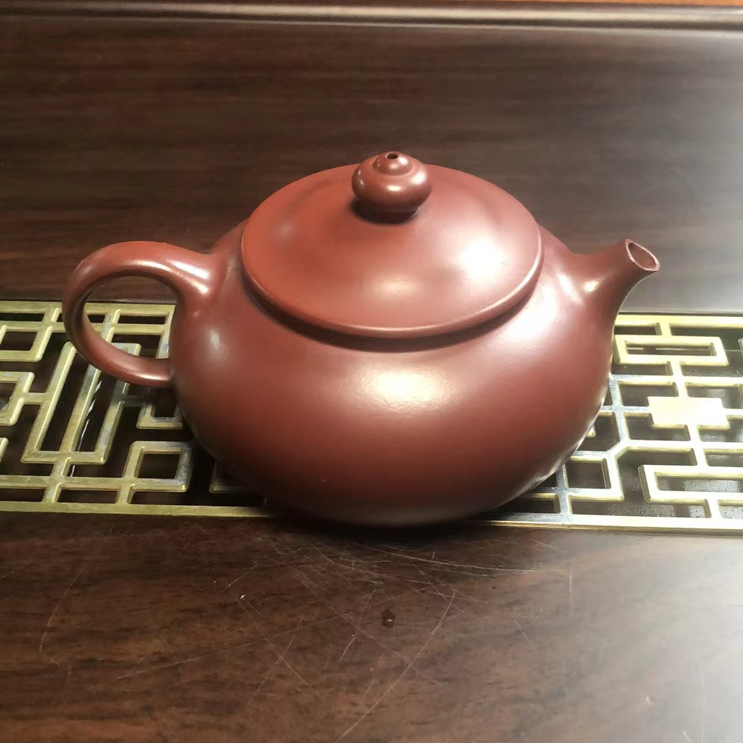 宜兴紫砂壶原矿龙血砂寒江壶