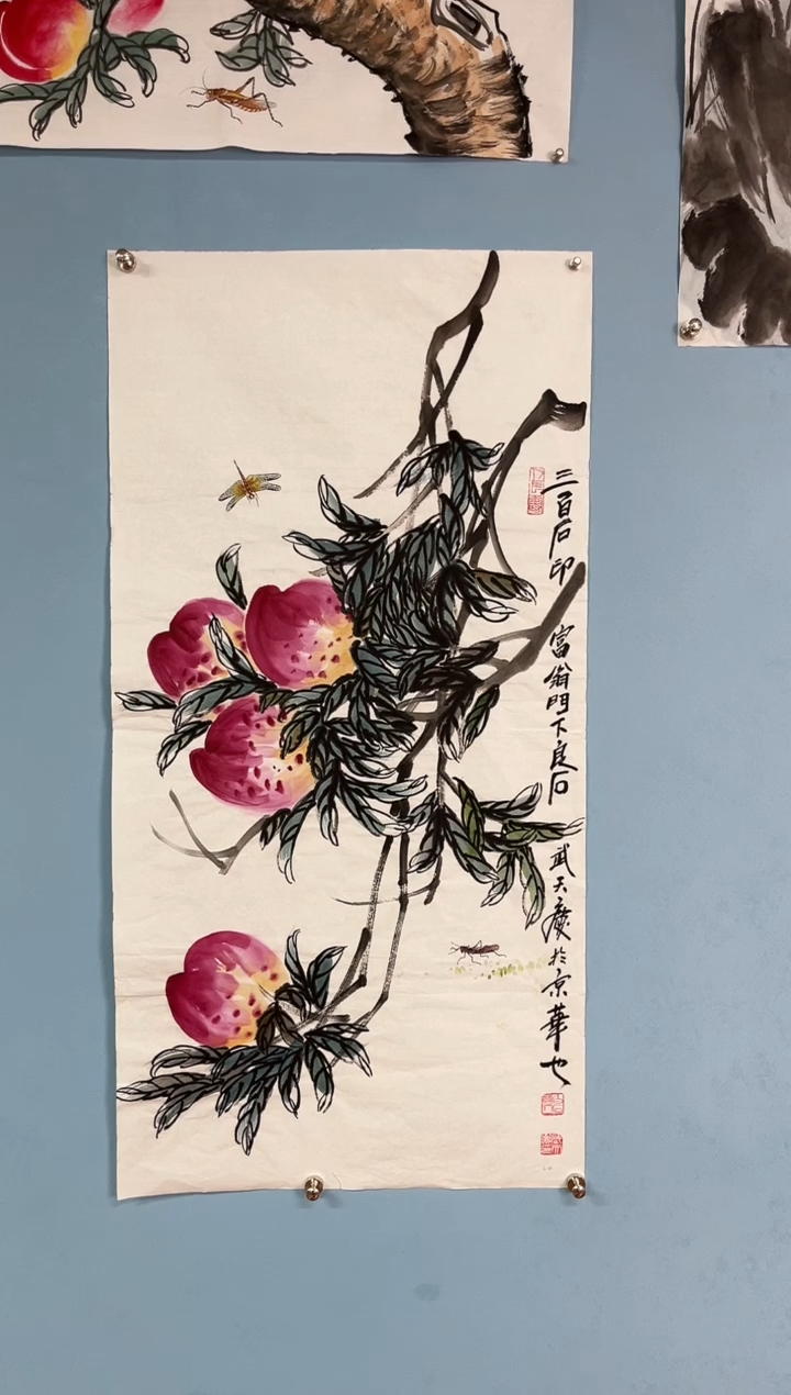 【闪购商品】国画武天庆寿桃图4.5平尺