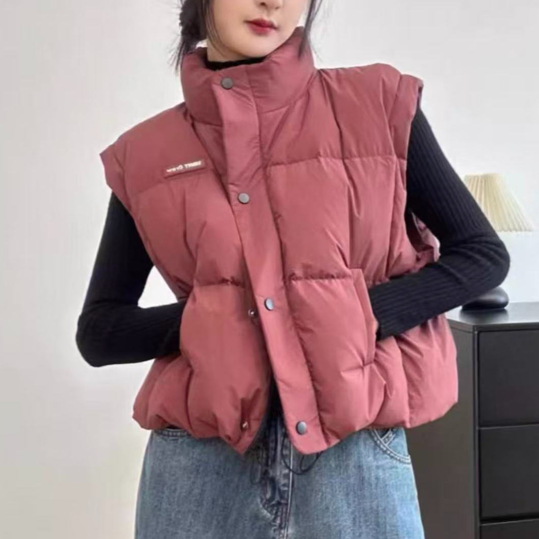 7060-韩版（砖红）短款羽绒马夹