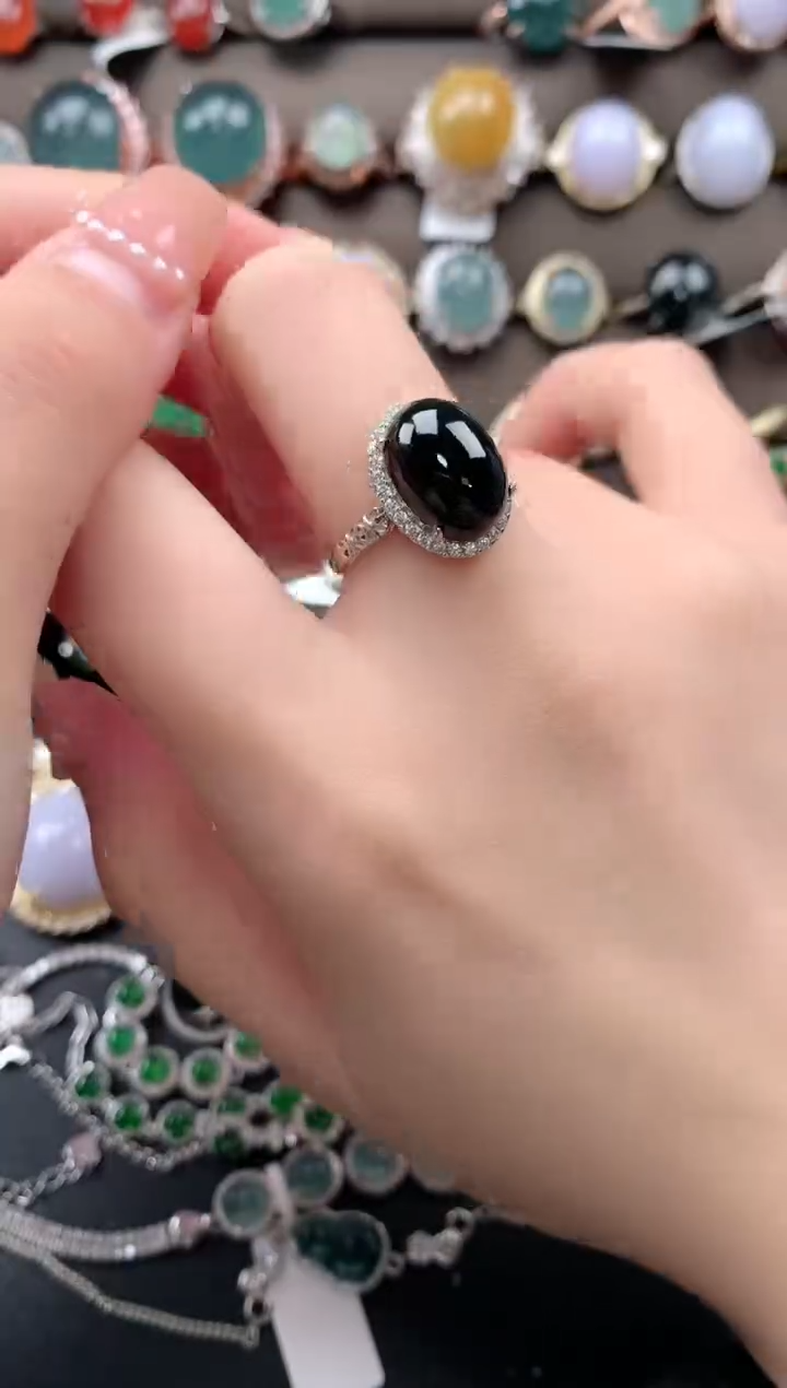【闪购商品】翡翠戒指银S925镶嵌612314124