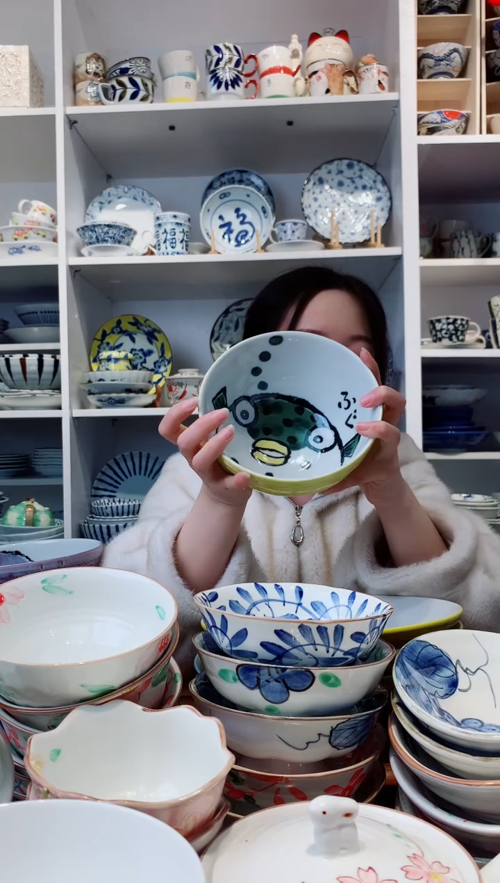 钛合金美浓烧河豚大面碗